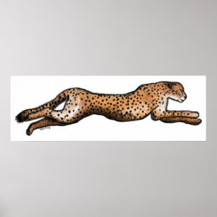Running Cheetah Art Poster