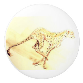 Running Cheetah Ceramic Knob