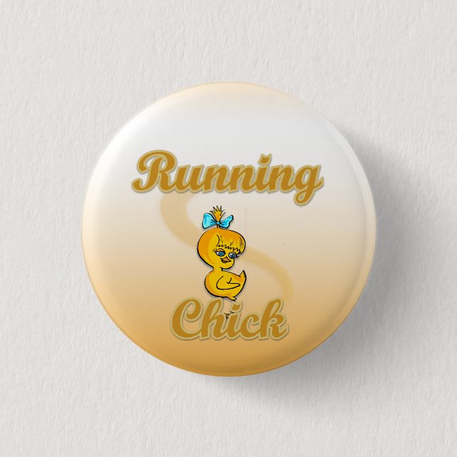 Running Chick 3 Cm Round Badge (Front)