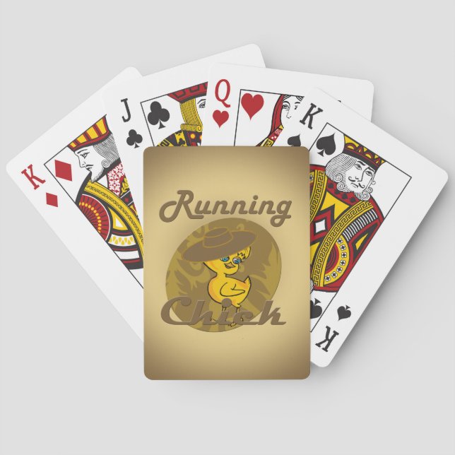 Running Chick #6 Playing Cards (Back)