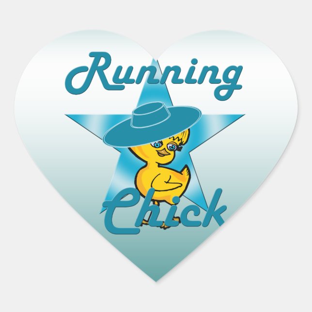 Running Chick #7 Heart Sticker (Front)