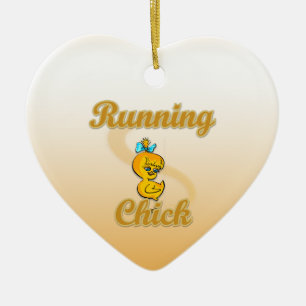 Running Chick Ceramic Tree Decoration