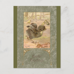 Running Chick Vintage Easter Card