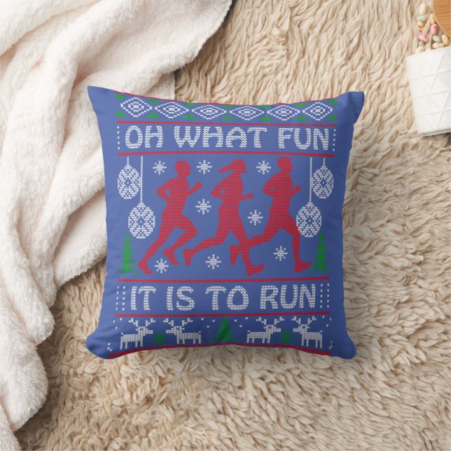 Running Christmas Gift Idea What Fun It Is To Run Cushion (Blanket)