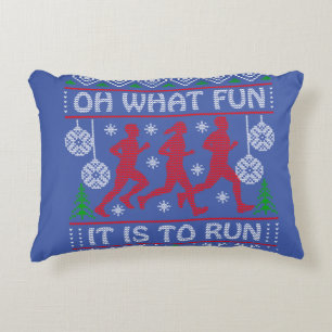 Running Christmas Gift Idea What Fun It Is To Run Decorative Cushion