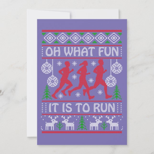 Running Christmas Gift Idea What Fun It Is To Run Invitation (Front)