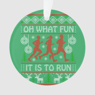 Running Christmas Gift Idea What Fun It Is To Run Ornament