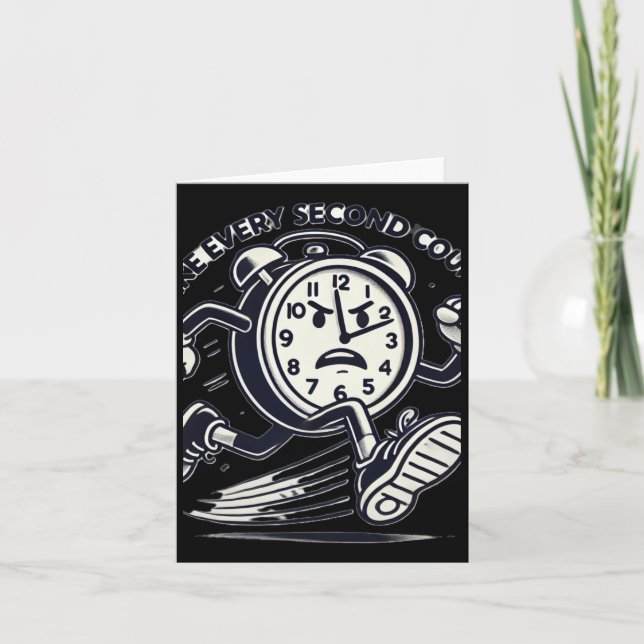 Running Clock Make Every Second Count Sticker  Card (Front)