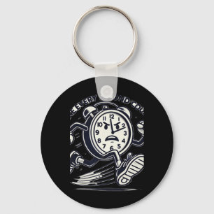 Running Clock Make Every Second Count Sticker Key Ring