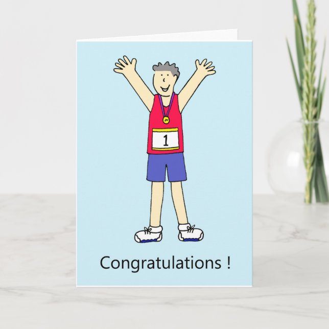 Running Congratulations for Him. Card (Front)