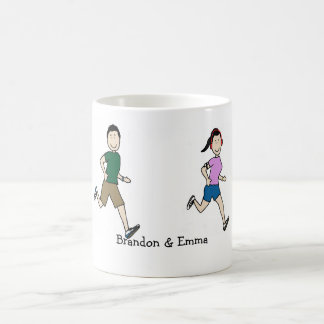 Running couple - custom colours coffee mug