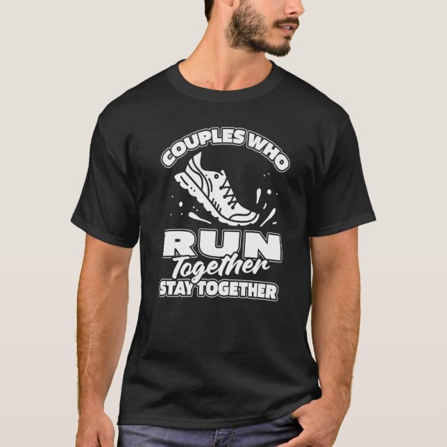 Running Couple  Jogger Jogging Run Runner T-Shirt (Front)