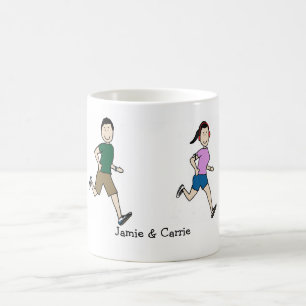 Running couple - personalised cartoon mug