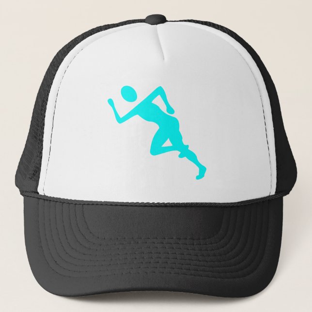 Running - Cyan Trucker Hat (Front)
