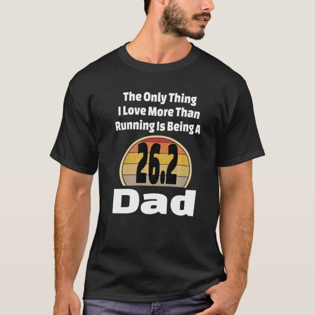 Running Dad 26 2 Full Marathon Runner Father Retro T-Shirt (Front)