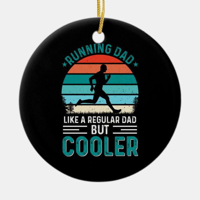Running Dad Ceramic Ornament (Front)