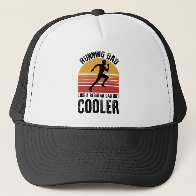 Running Dad Fathers Day Gift Marathon Runner Dad Trucker Hat (Front)