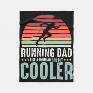 Running Dad Funny Marathon Runner Father's Day Dis Fleece Blanket