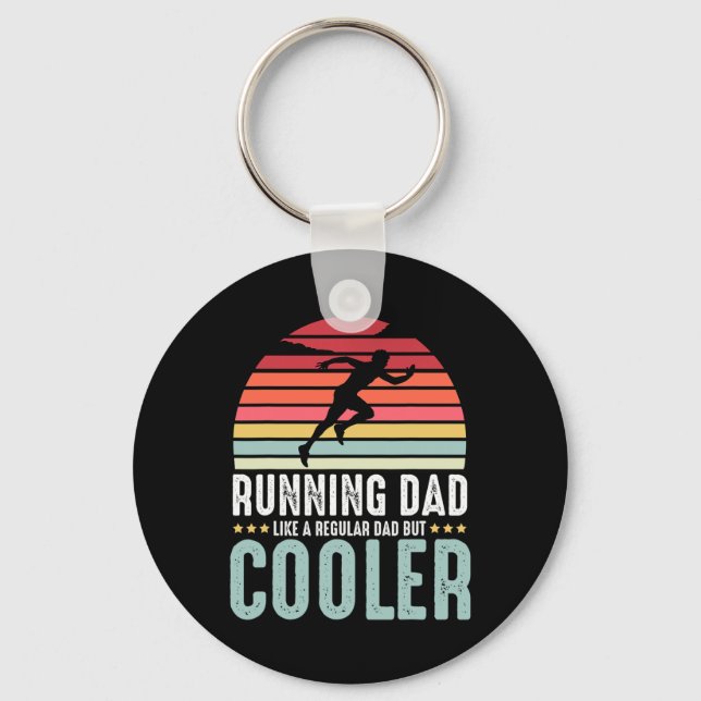 Running Dad Funny Marathon Runner Father's Day Dis Key Ring (Front)