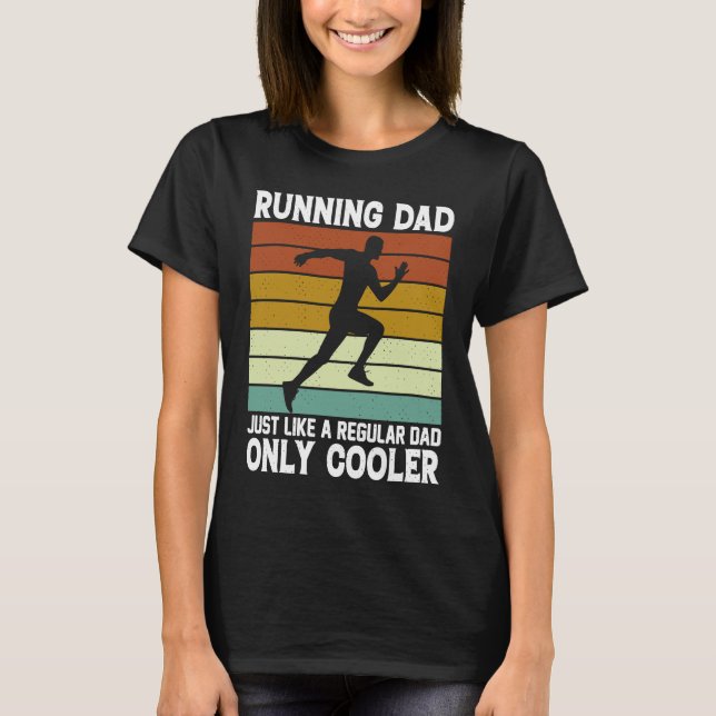 Running Dad  Marathon Runner Father's Day Coach T-Shirt (Front)