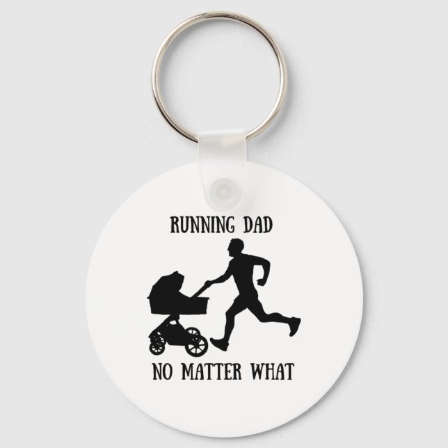 Running Dad No What Sticker  Key Ring (Front)