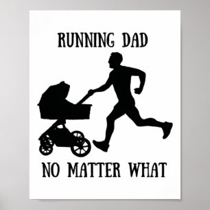 Running Dad No What Sticker Poster