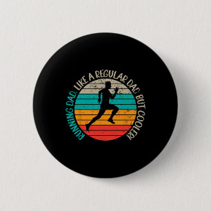 Running Dad S Biathlon Runner Marathon For Fathers 6 Cm Round Badge