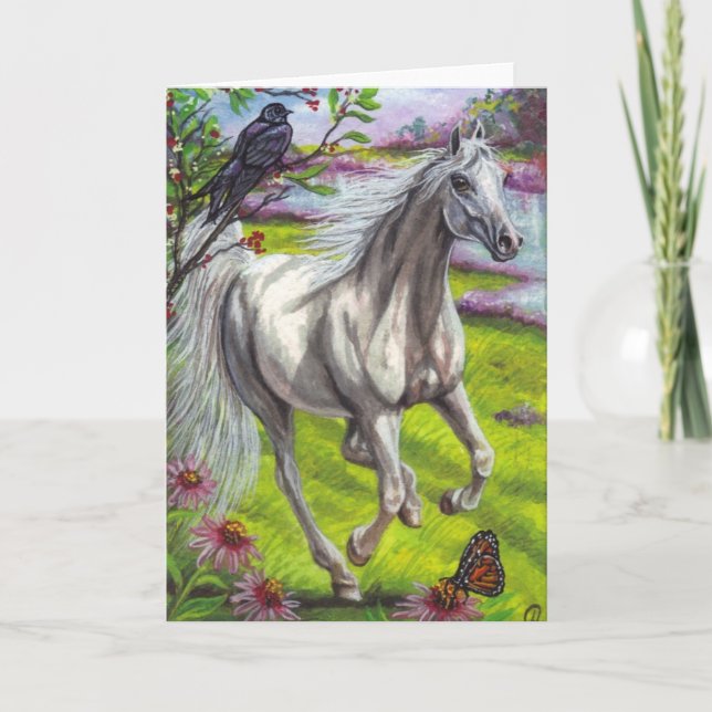 RUNNING DAPPLE HORSE Note Card (Front)