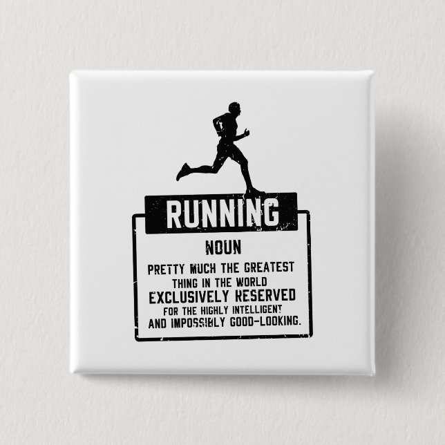 Running Definition 15 Cm Square Badge (Front)