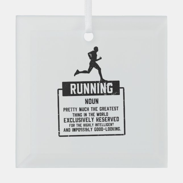 Running Definition Glass Tree Decoration (Front)