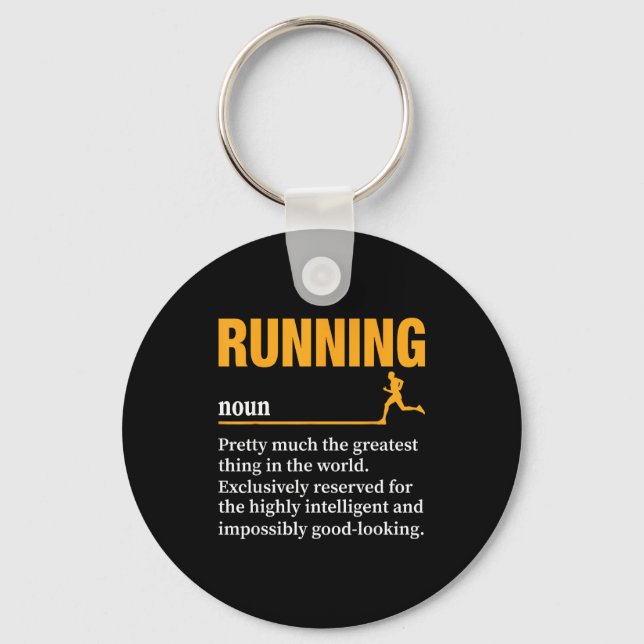 Running Definition Humor Marathon Funny Athlete Ru Key Ring (Front)