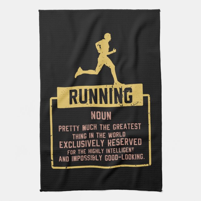 Running Definition Tea Towel (Vertical)