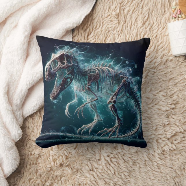 Running Dinosaur Skeleton in Dreamy Land Cushion (Blanket)