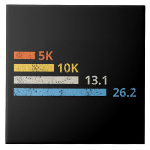 Running Distances I - 5K 10K 13.1 26.2 Marathoner Ceramic Tile