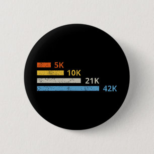 Running Distances II - 5K 10K 21K 42K Marathoner 6 Cm Round Badge