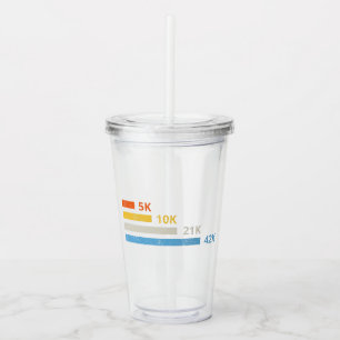 Running Distances II - 5K 10K 21K 42K Marathoner Acrylic Tumbler