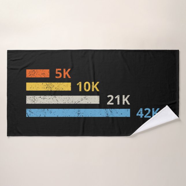 Running Distances II - 5K 10K 21K 42K Marathoner Bath Towel Set (Bath Towel)