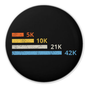 Running Distances II - 5K 10K 21K 42K Marathoner Ceramic Knob