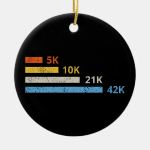 Running Distances II - 5K 10K 21K 42K Marathoner Ceramic Ornament