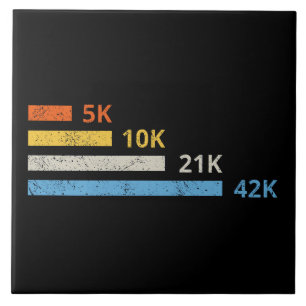 Running Distances II - 5K 10K 21K 42K Marathoner Ceramic Tile