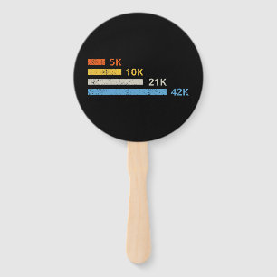 Running Distances II - 5K 10K 21K 42K Marathoner Hand Fan