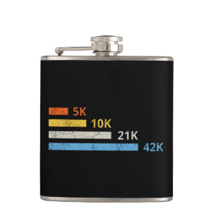 Running Distances II - 5K 10K 21K 42K Marathoner Hip Flask