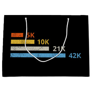 Running Distances II - 5K 10K 21K 42K Marathoner Large Gift Bag