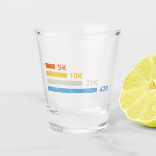 Running Distances II - 5K 10K 21K 42K Marathoner Shot Glass