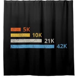 Running Distances II - 5K 10K 21K 42K Marathoner Shower Curtain