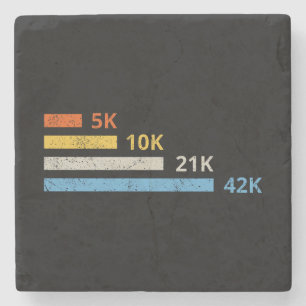 Running Distances II - 5K 10K 21K 42K Marathoner Stone Coaster