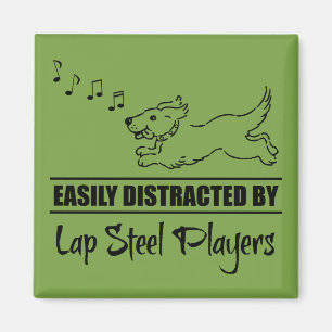 Running Dog Easily Distracted by Lap Steel Players Magnet
