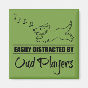 Running Dog Easily Distracted by Oud Players Magnet
