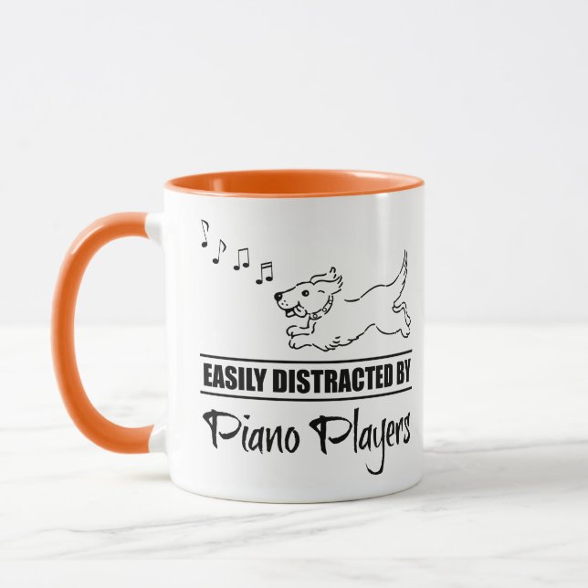 Running Dog Easily Distracted by Piano Players Mug (Left)