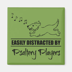 Running Dog Easily Distracted by Psaltery Players Magnet